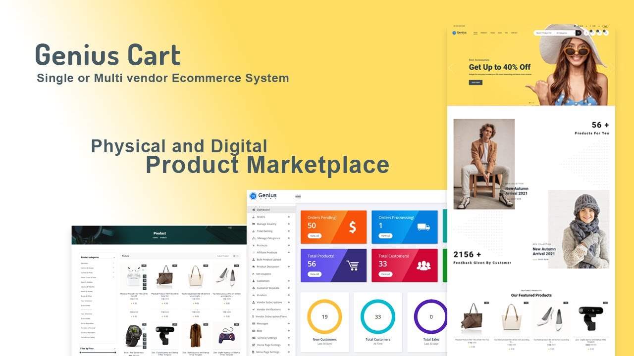 GeniusCart - Single or Multi vendor Ecommerce System with Physical and Digital Product Marketplace